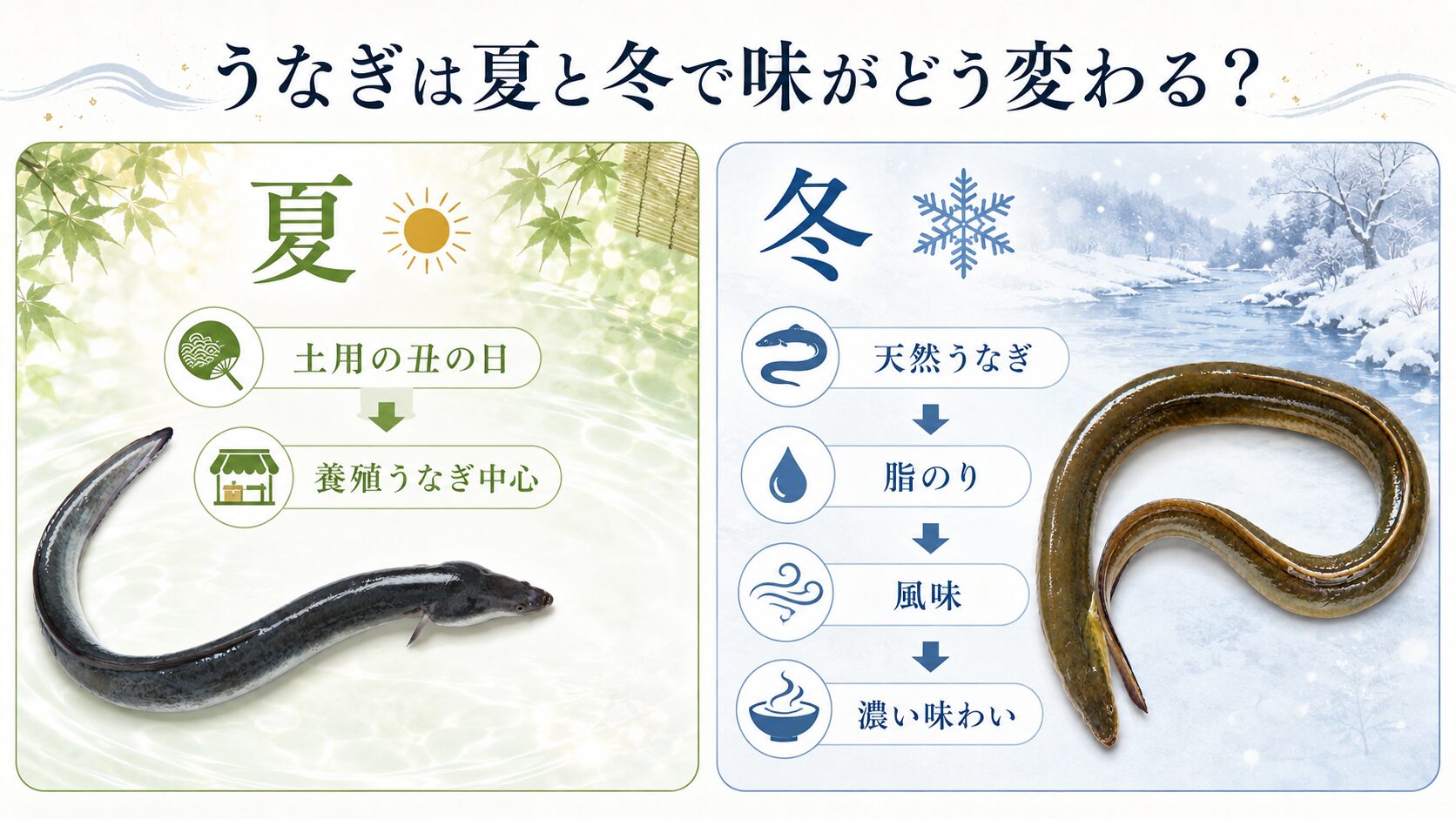 うなぎは夏と冬で味がどう変わる？
