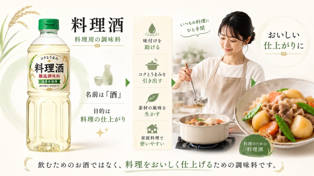 料理酒は料理用に作られた調味料