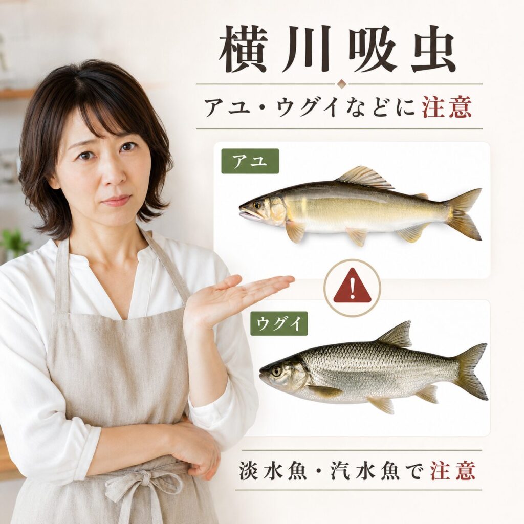 鮎の刺身で注意したい寄生虫は横川吸虫