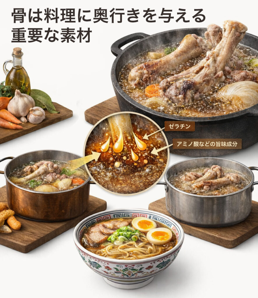 骨には豊かなうまみが詰まっています。