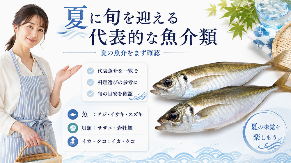 夏に旬を迎える代表的な魚介類