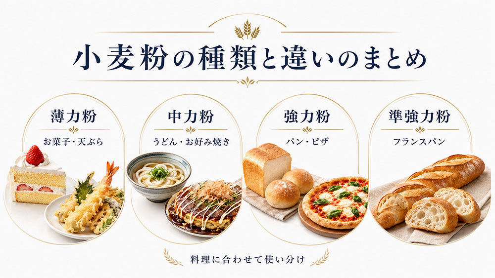小麦粉の種類と違いのまとめ