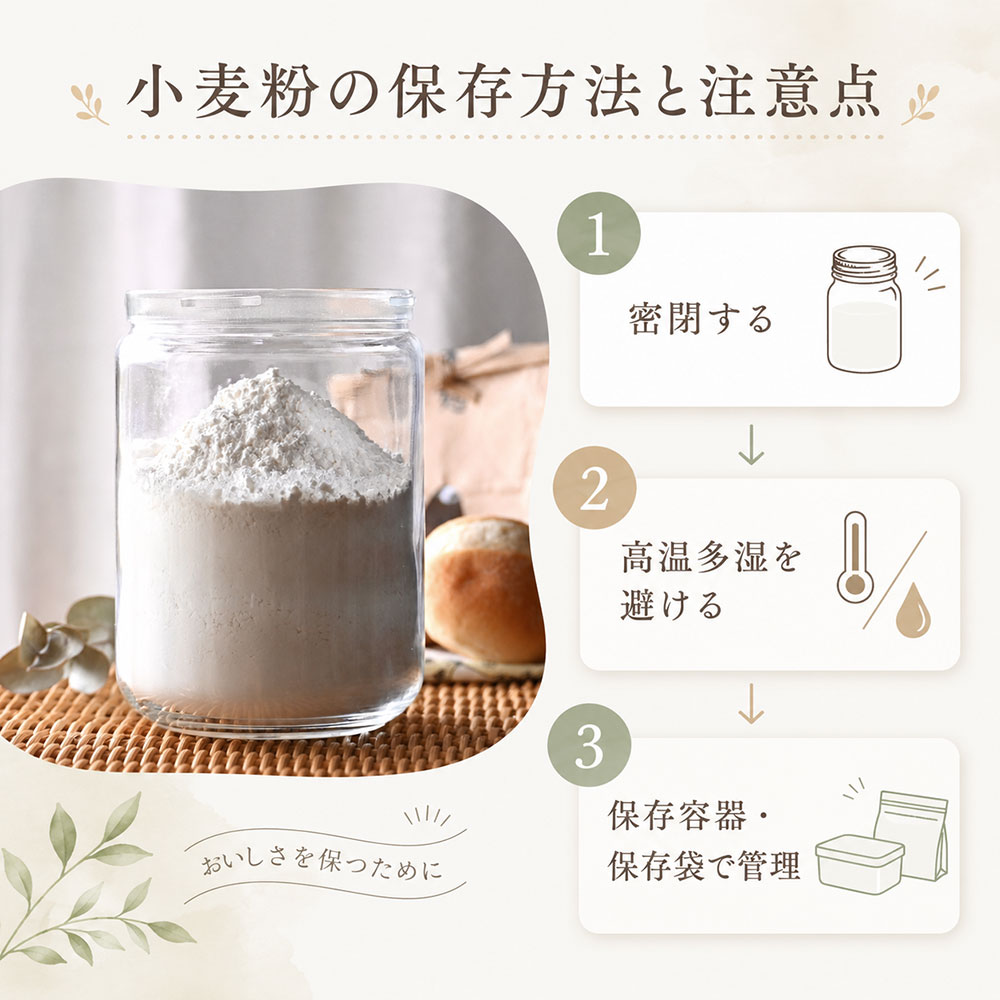 小麦粉の保存方法と注意点