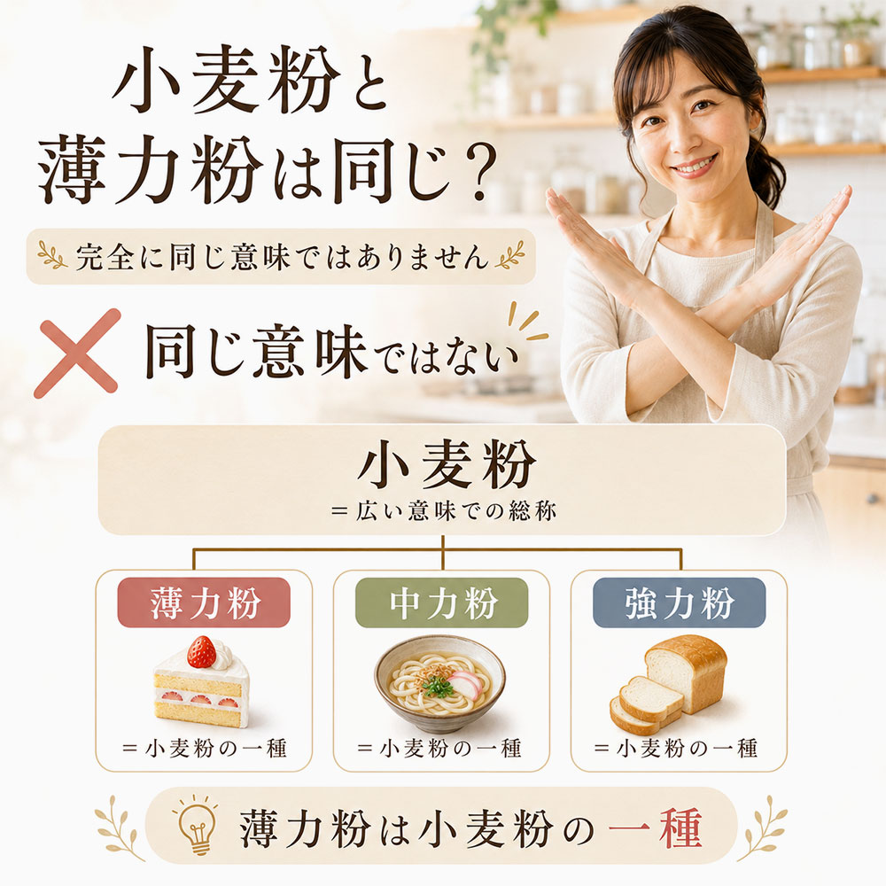 小麦粉と薄力粉は同じ?呼び方の違いを整理