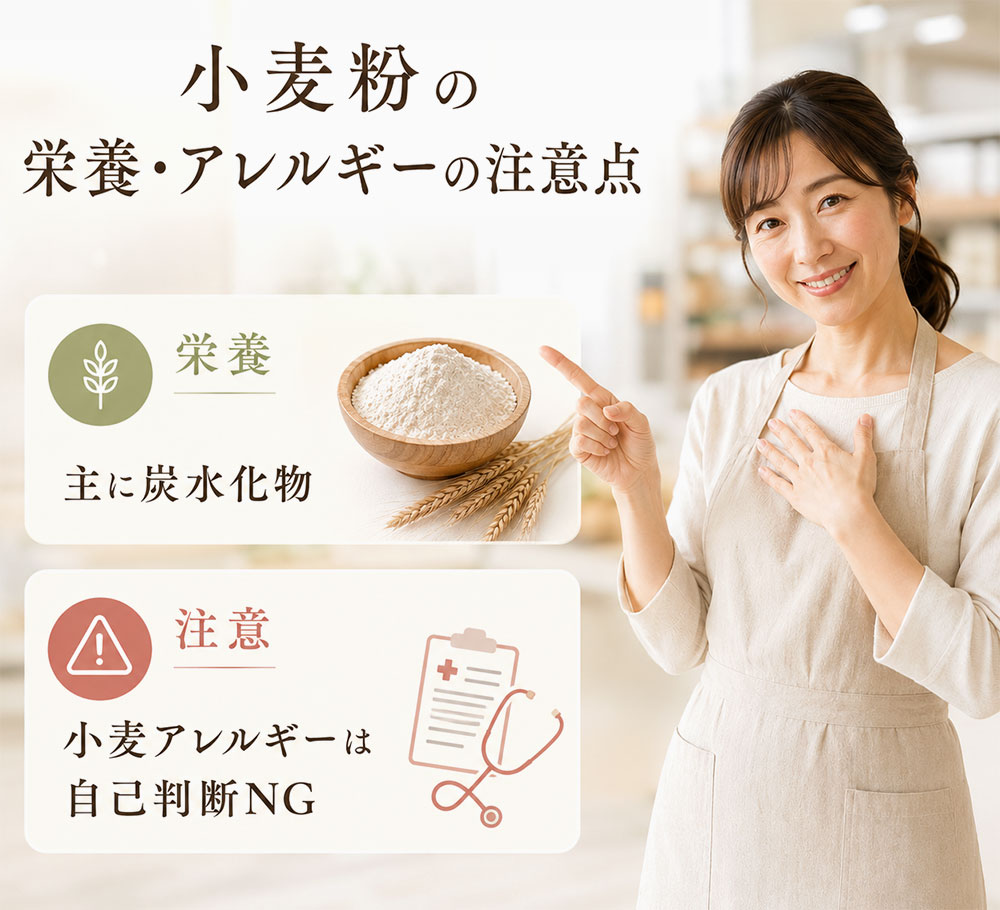 小麦粉の栄養・アレルギーの注意点