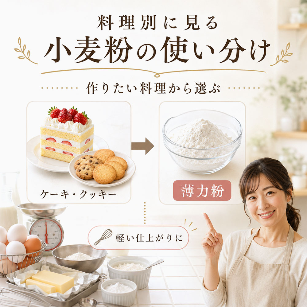 料理別に見る小麦粉の使い分け
