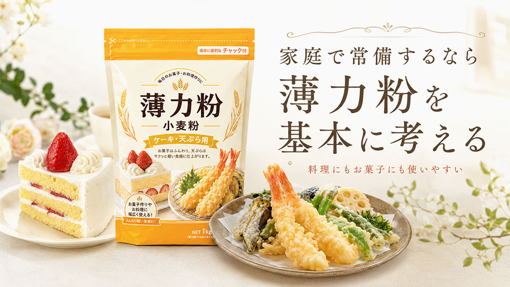家庭で常備するなら薄力粉を基本に考える