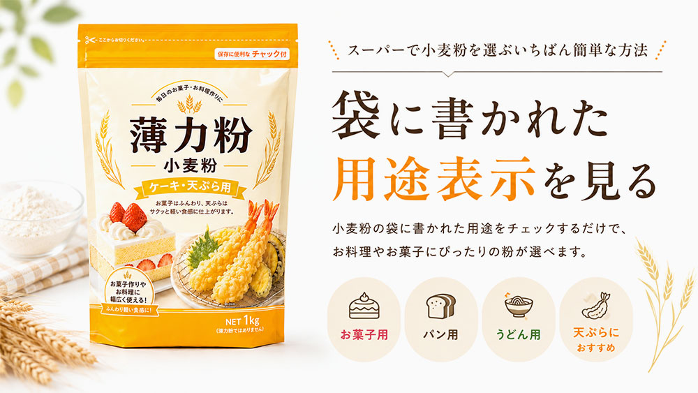 袋に書かれた用途表示を見る