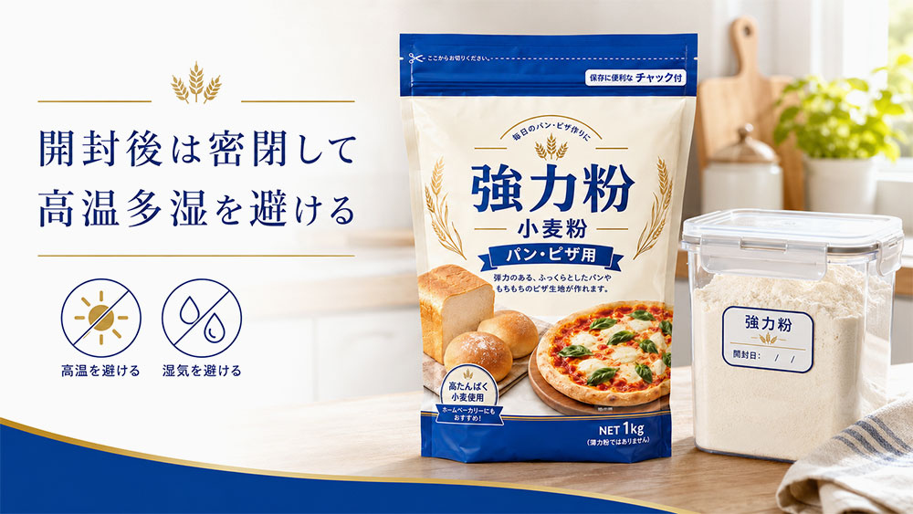 開封後は密閉して高温多湿を避ける