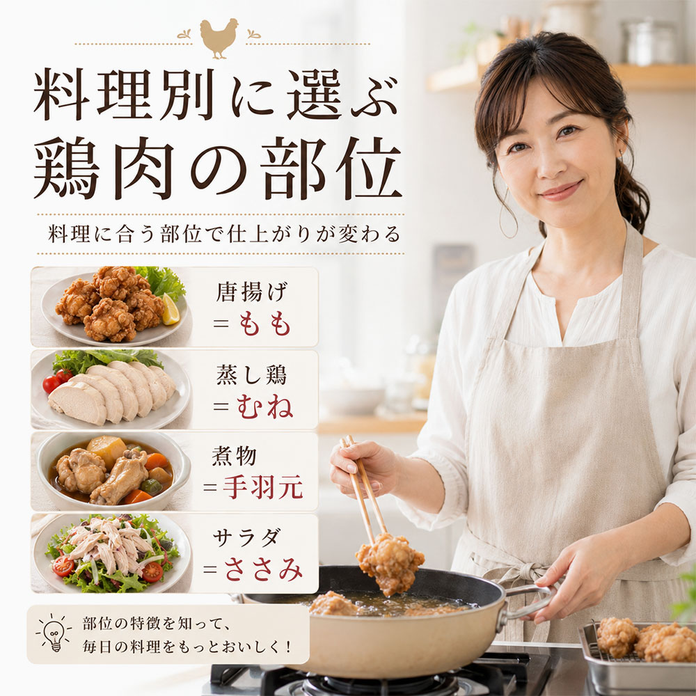 料理別に選ぶ鶏肉の部位