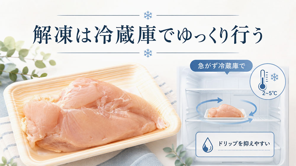 解凍は冷蔵庫でゆっくり行う