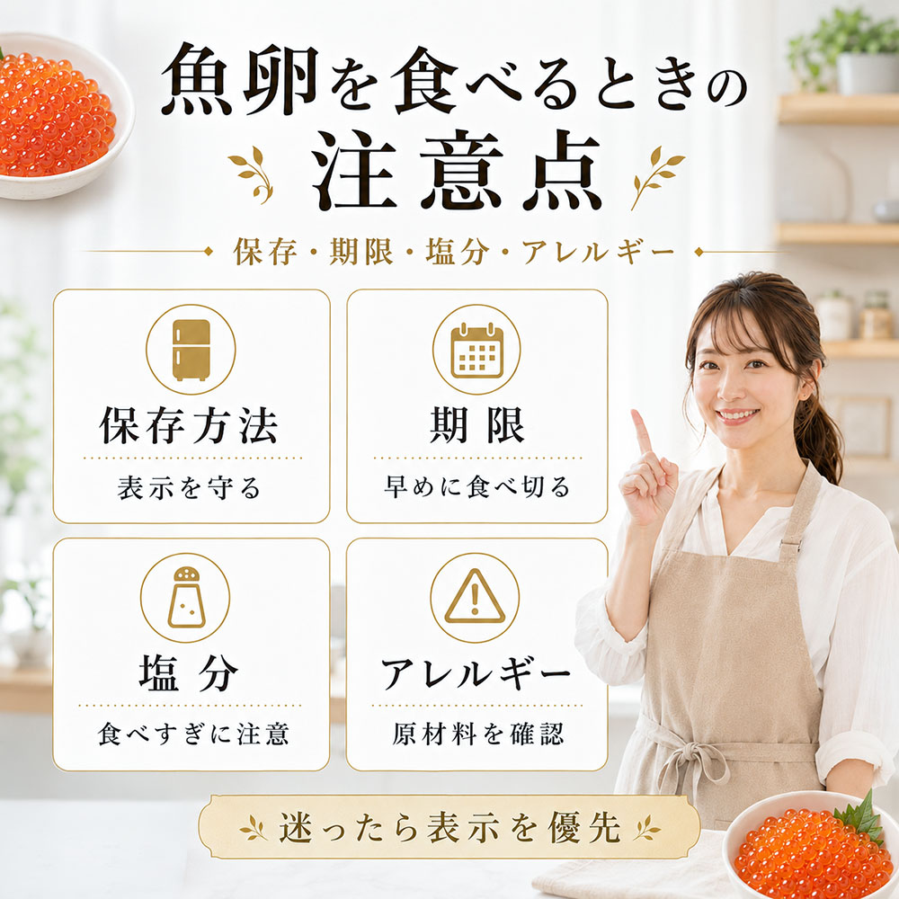 魚卵を食べるときの注意点