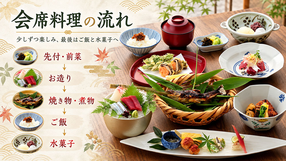 前菜から始まりご飯で締める！会席料理のコースの流れ