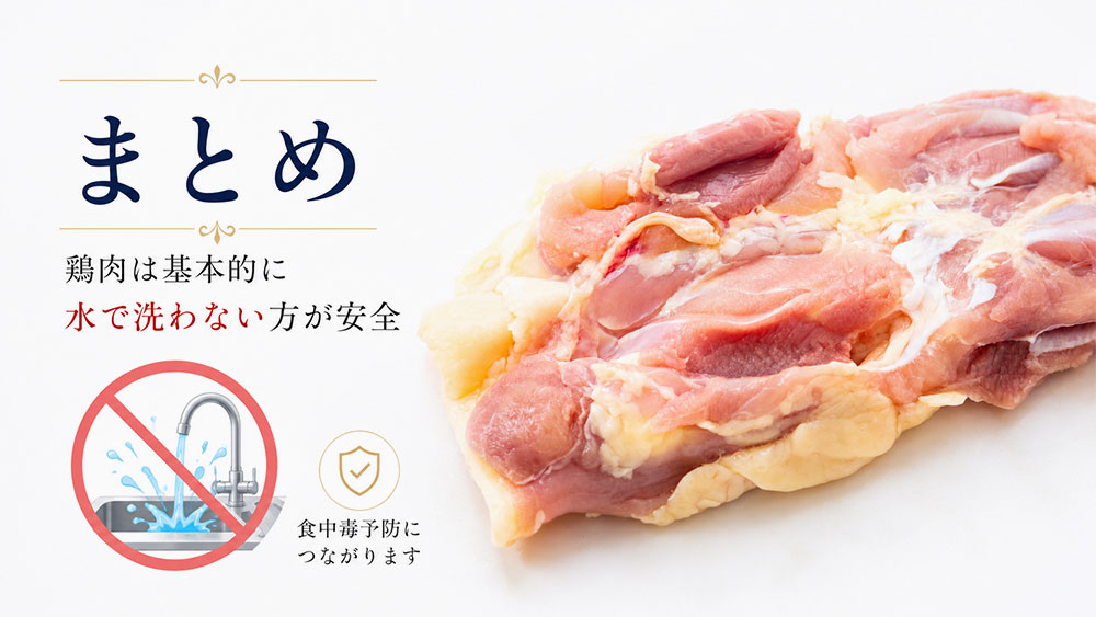 鶏肉を洗う？洗わない？菌の飛び散りのリスク：まとめ
