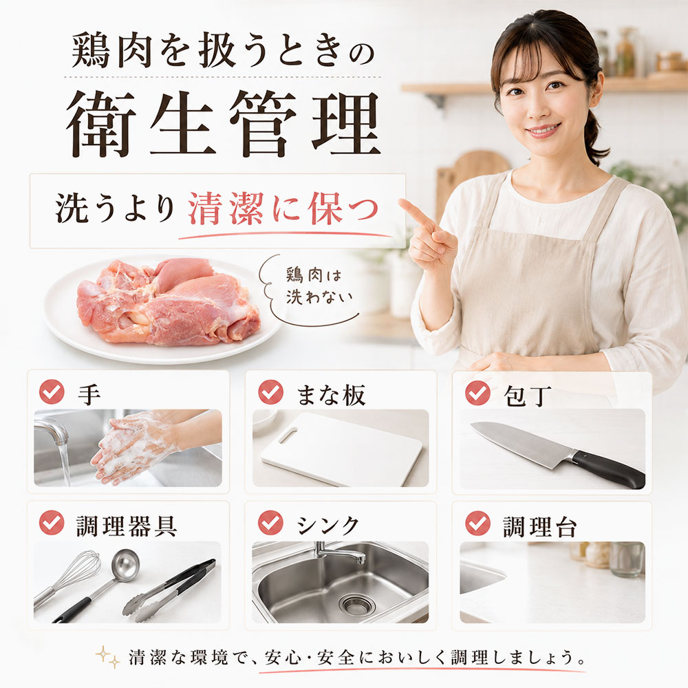 鶏肉を扱うときの衛生管理