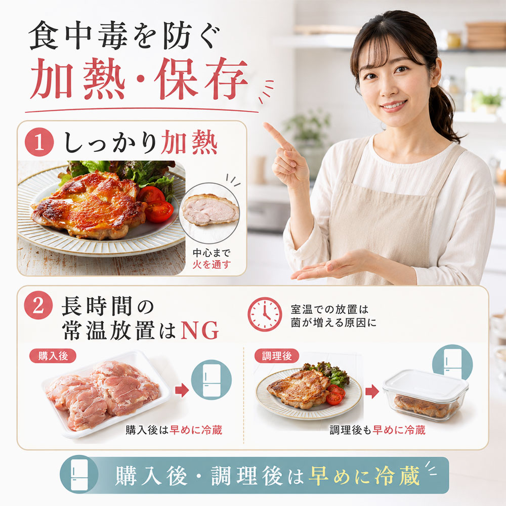 鶏肉の食中毒を防ぐ加熱と保存の基本