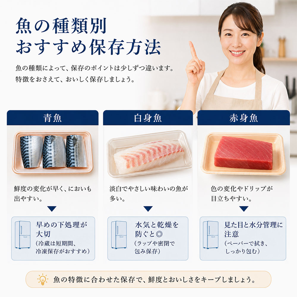 魚の種類別おすすめ保存方法