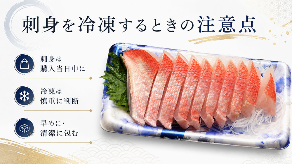 刺身を冷凍するときの注意点