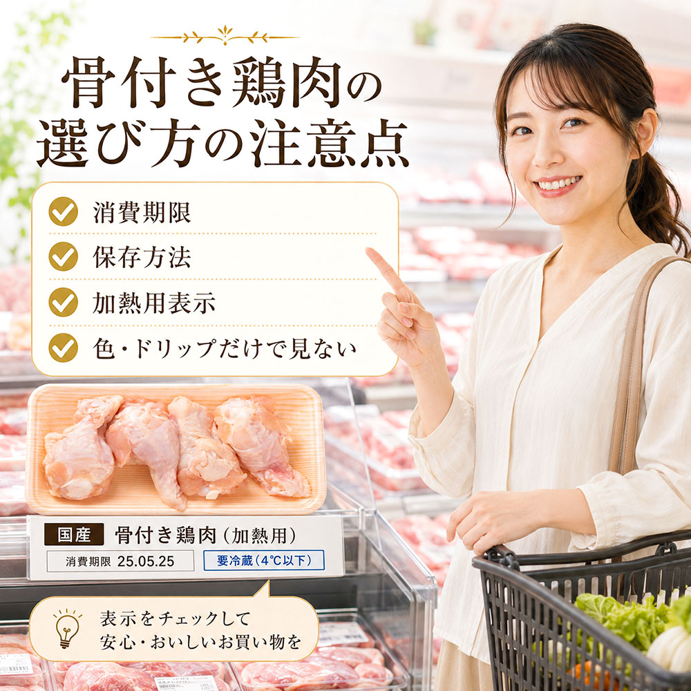 骨付き鶏肉の選び方と保存方法