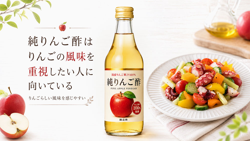 純りんご酢はりんごの風味を重視したい人に向いている