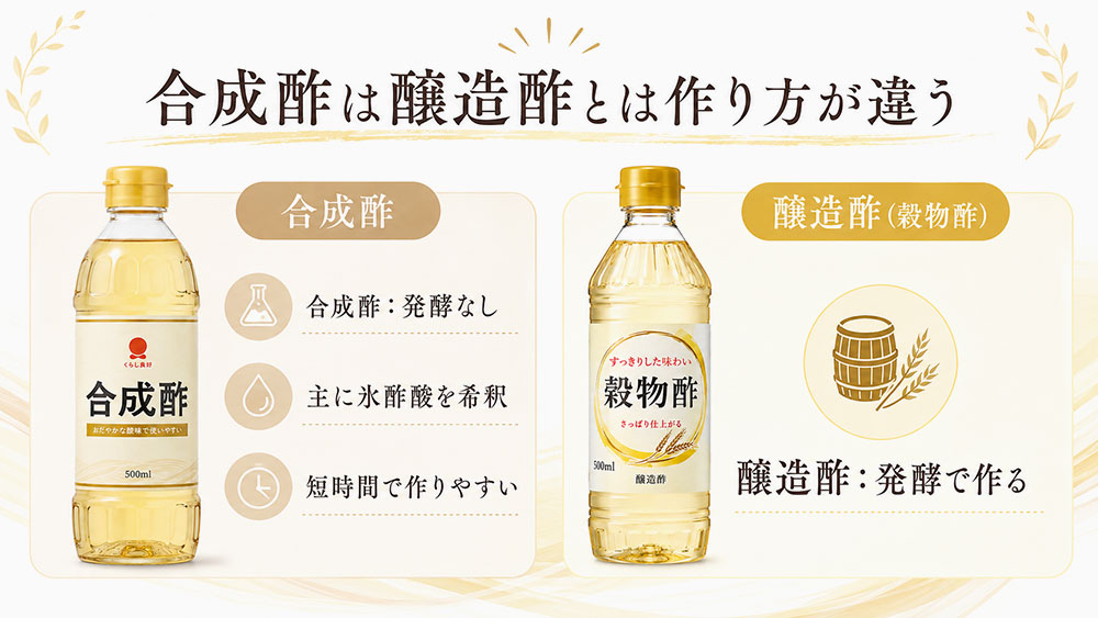 合成酢は醸造酢とは作り方が違う