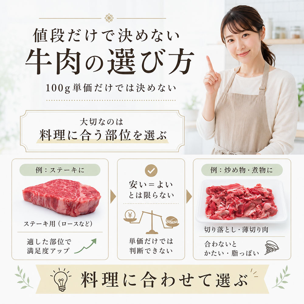 料理別に選ぶ牛肉の量と予算