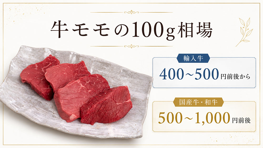 牛モモの100g相場