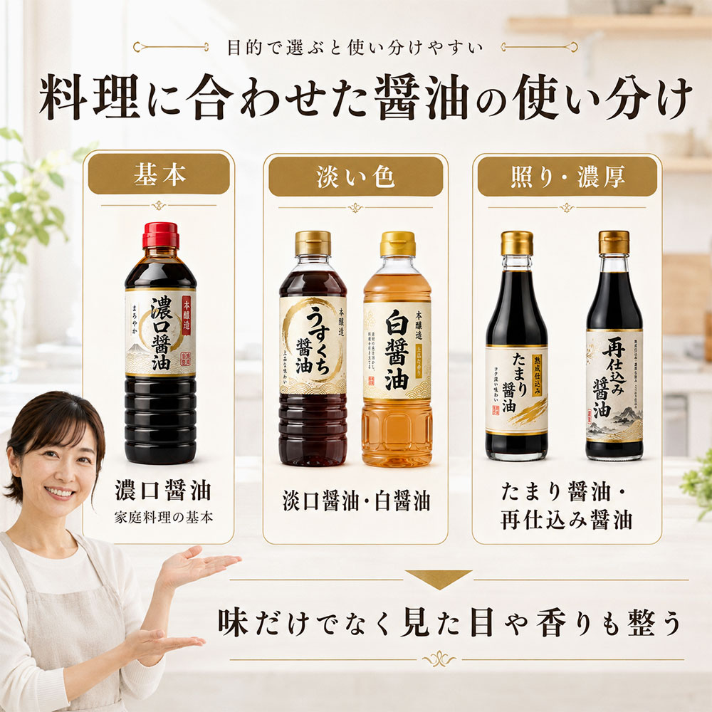 料理に合わせた醤油の使い分け