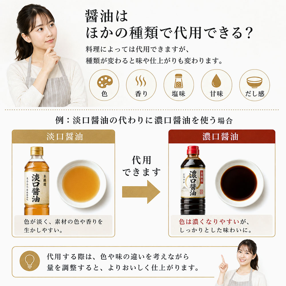 醤油はほかの種類で代用できる？