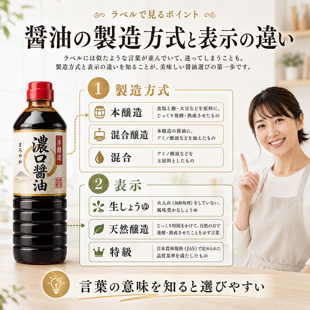 醤油の製造方式と表示の違い