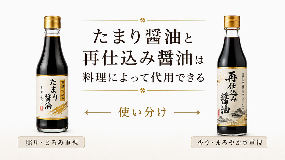 たまり醤油と再仕込み醤油は料理によって代用できる