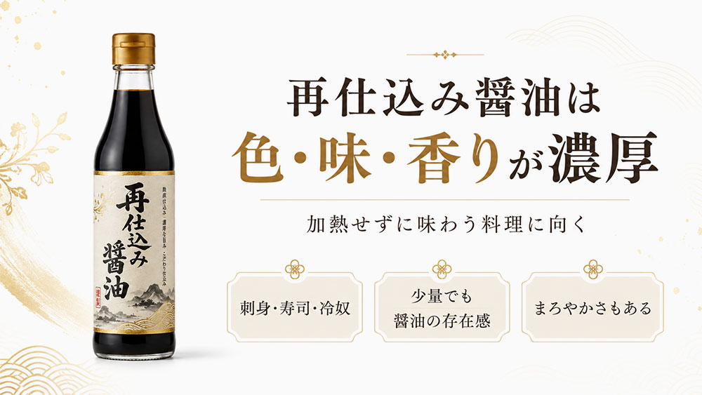 再仕込み醤油は色・味・香りが濃厚