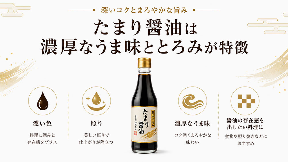 たまり醤油は濃厚なうま味ととろみが特徴