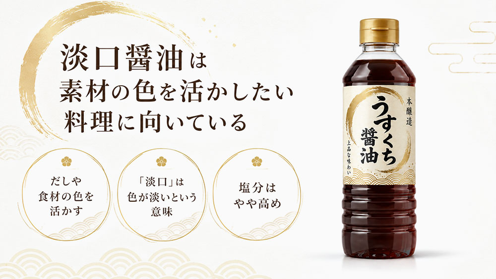 淡口醤油は素材の色を活かしたい料理に向いている