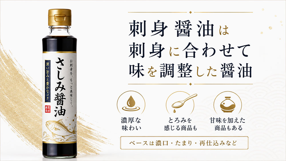 刺身醤油は刺身に合わせて味を調整した醤油
