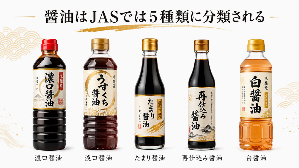 醤油はJASでは5種類に分類される
