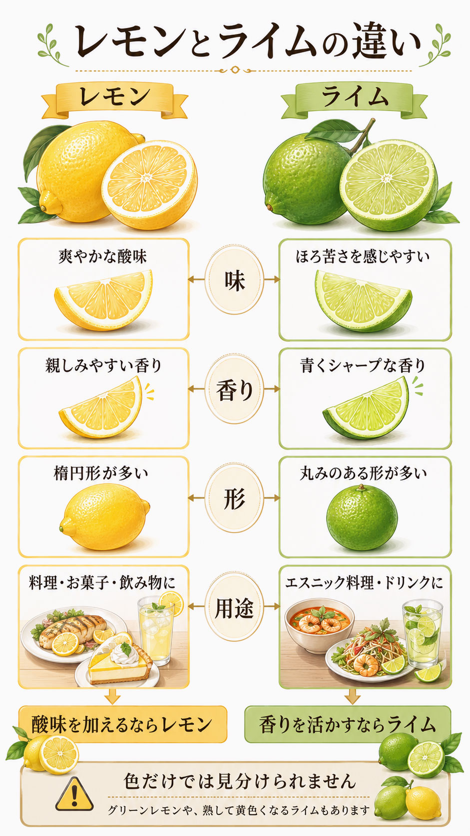 レモンとライムの違い