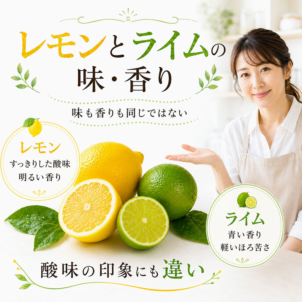 レモンとライムの味・香りの違い