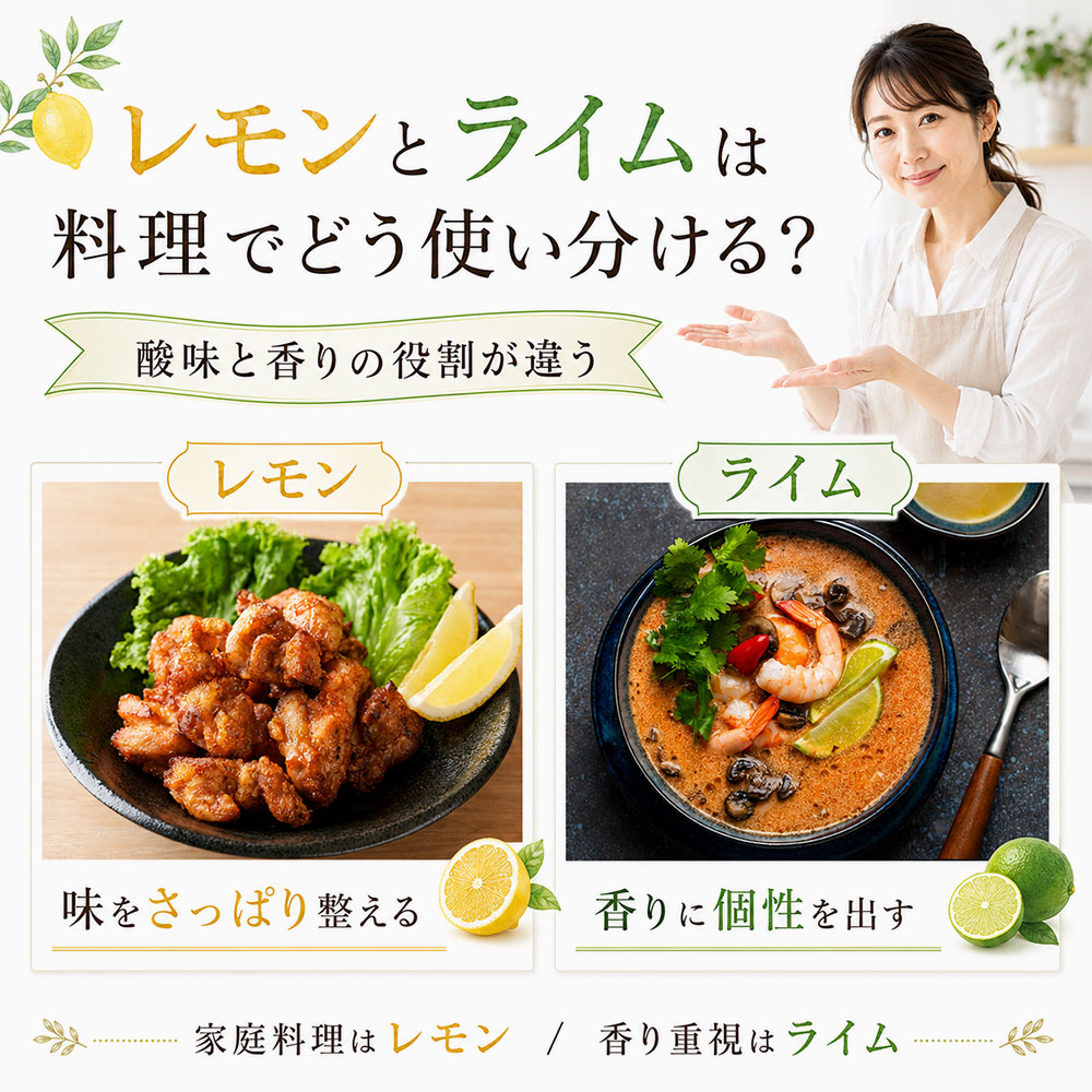 レモンとライムの料理での使い分け
