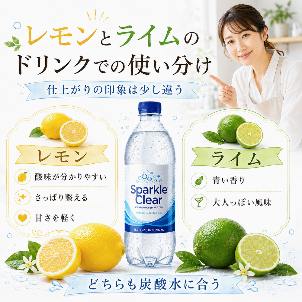 レモンとライムのドリンクでの使い分け