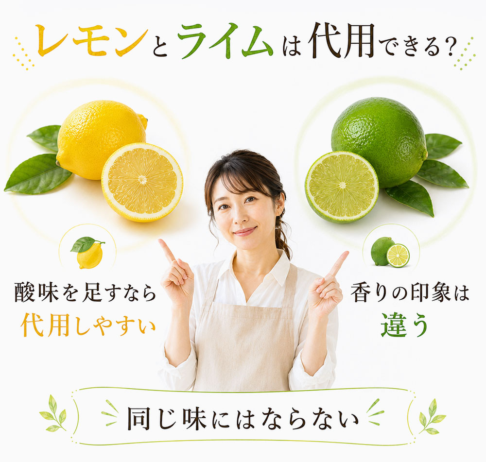 レモンとライムは代用できる?