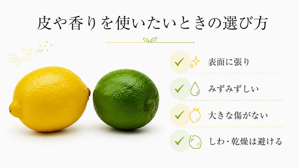 皮や香りを使いたいときの選び方