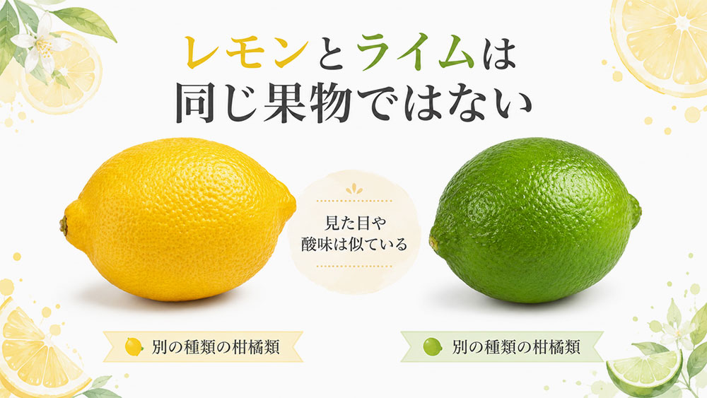レモンとライムは同じ果物ではない
