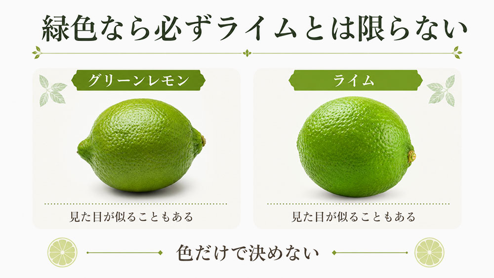 緑色なら必ずライムとは限らない