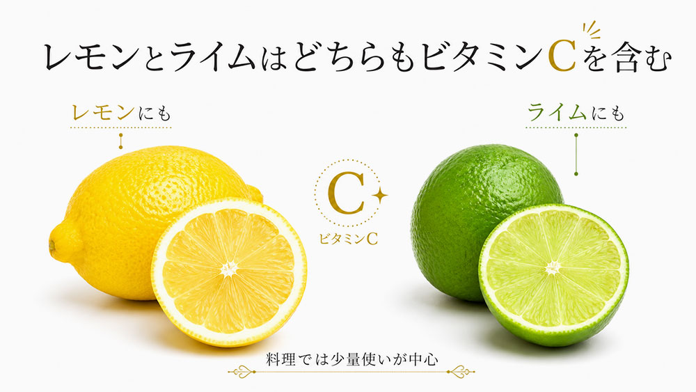 レモンとライムはどちらもビタミンCを含む