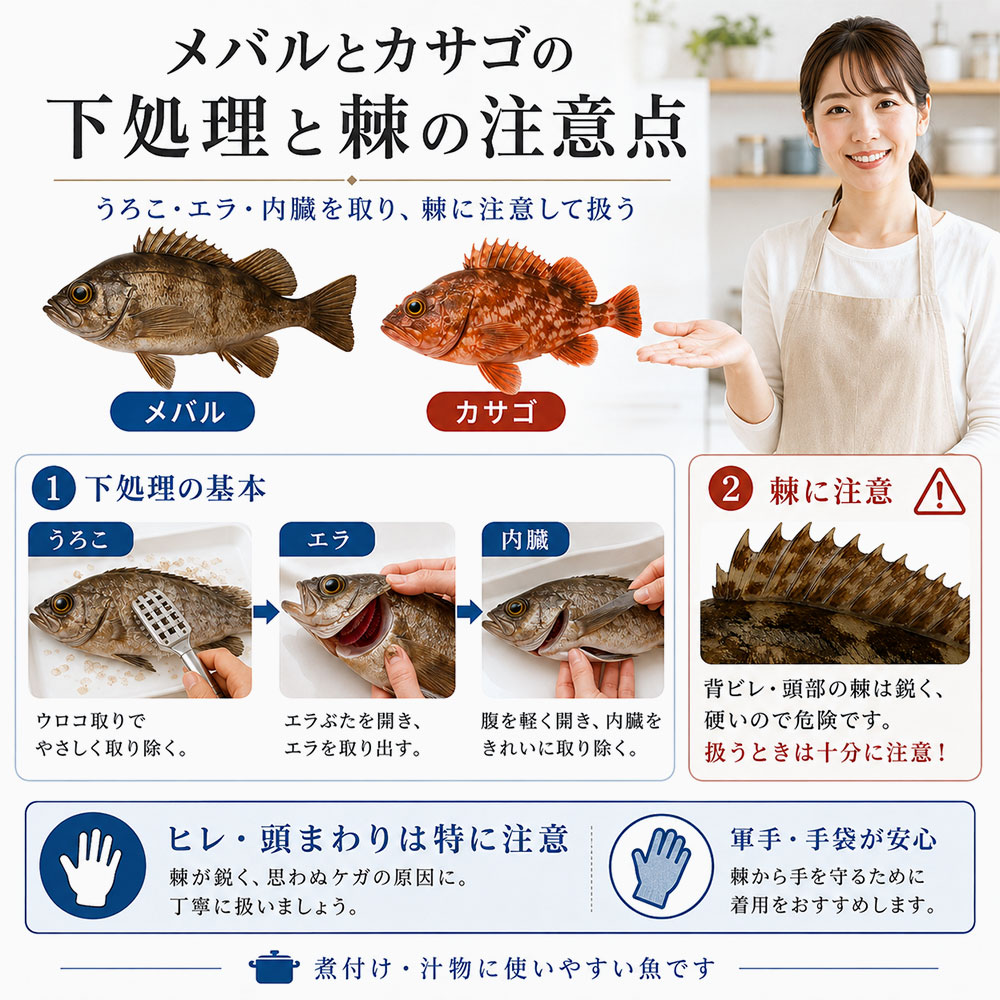 メバルとカサゴの下処理と棘の注意点