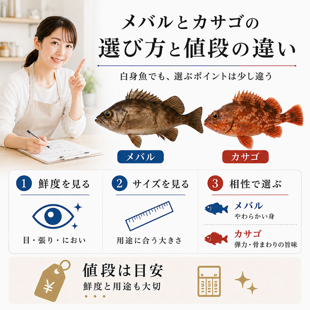 メバルとカサゴの選び方と値段の違い