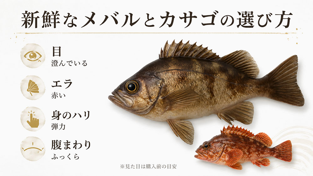 新鮮なメバルとカサゴの選び方