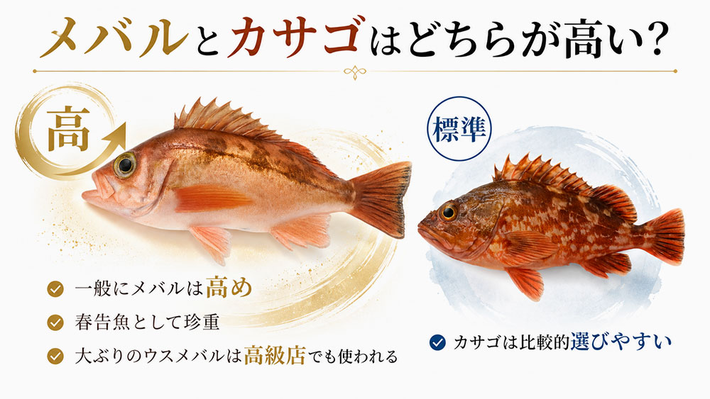 メバルとカサゴはどちらが高い?