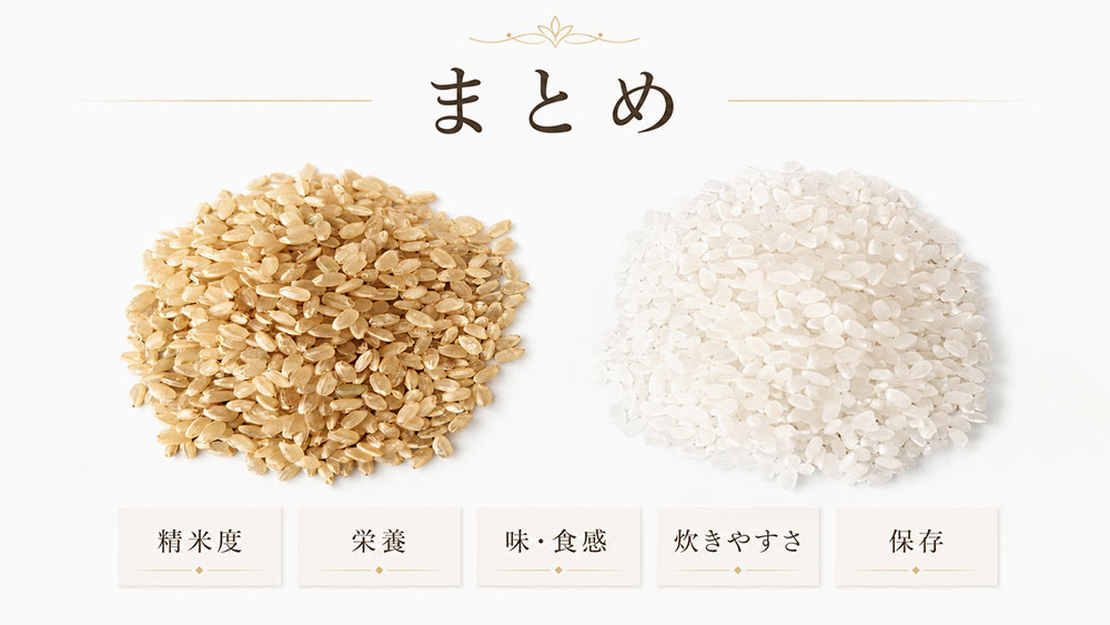 玄米と白米の違いをわかりやすく解説:まとめ